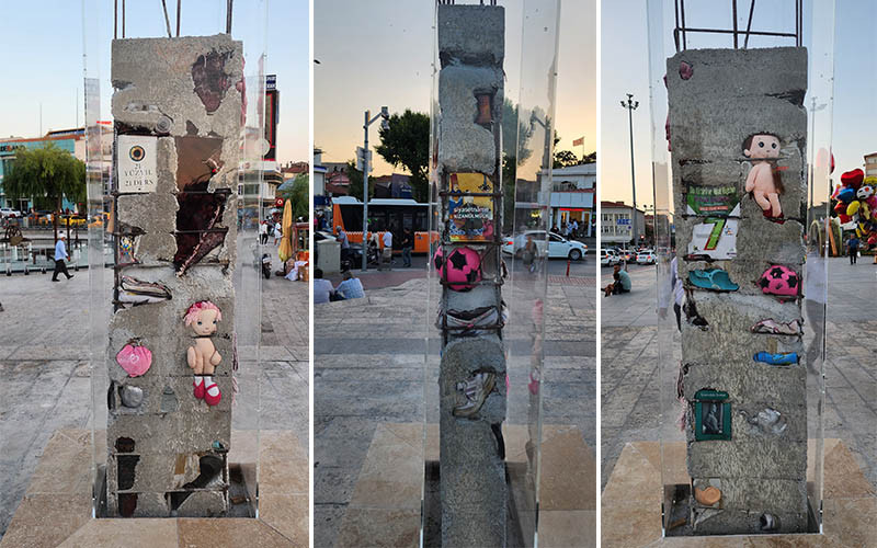 Cacabey Meydanı'na Deprem Anıtı Yerleştirildi