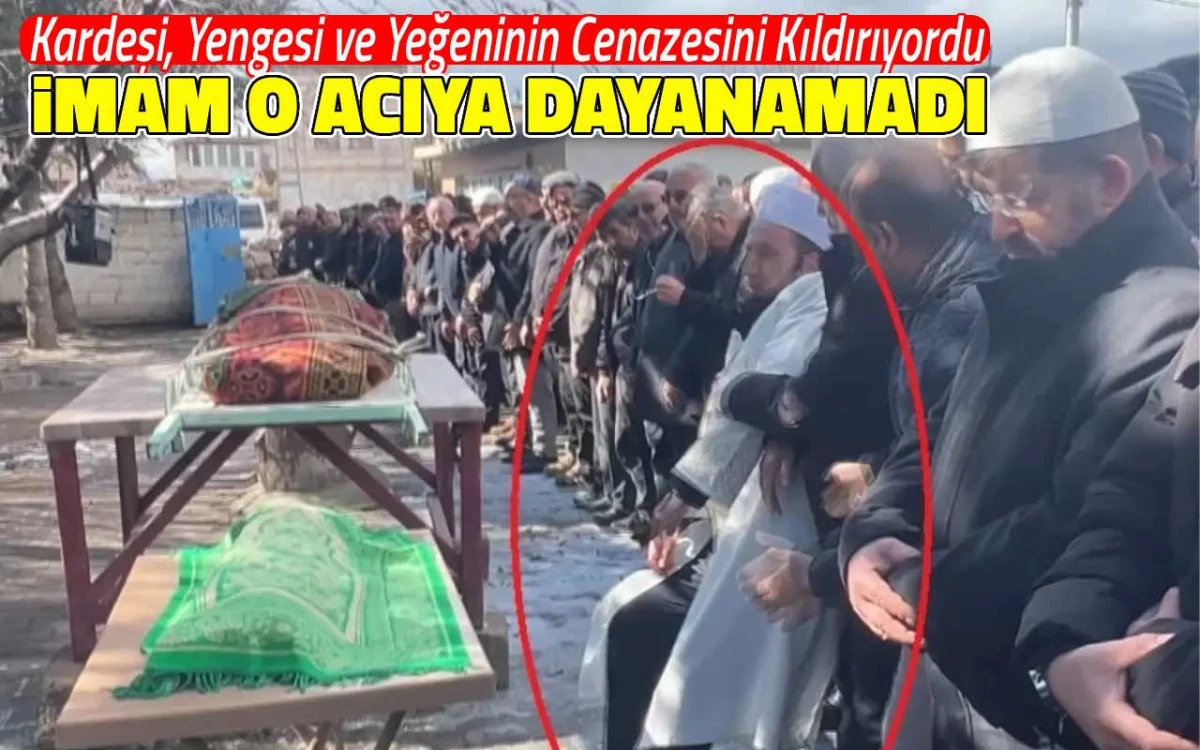 Cenazede acı &uuml;st&uuml;ne acı: İmam ağabey namaz kıldırırken fenalaştı