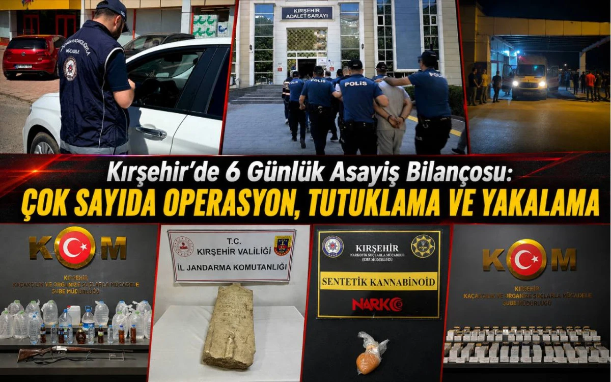 Kırşehir'de 6 g&uuml;n i&ccedil;erisinde &ccedil;ok sayıda operasyon ve yakalama