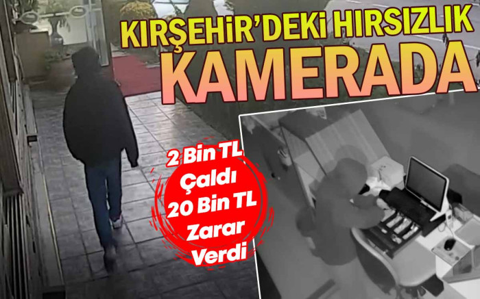 Kırşehir'deki İş Yeri Hırsızlığı Kamerada