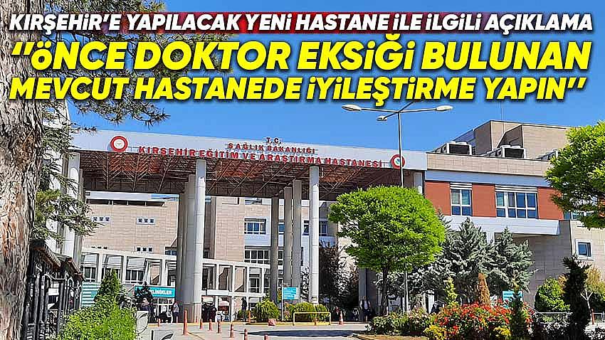 Kırşehir'e Yapılacak Yeni Hastane İle İlgili Deva Partisinden Açıklama