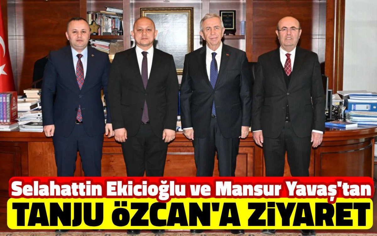Selahattin Ekicioğlu ve Mansur Yavaş'tan Tanju &Ouml;zcan'a ziyaret